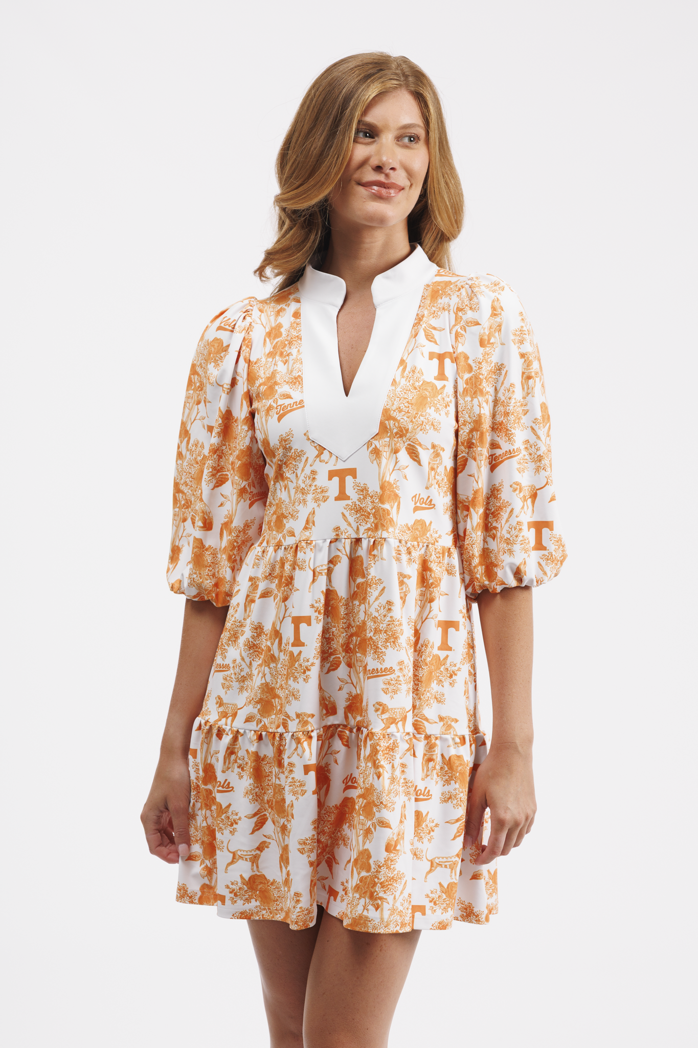 orange and white floral dress Tory Dress - Tennessee Botanical | Women's Size L