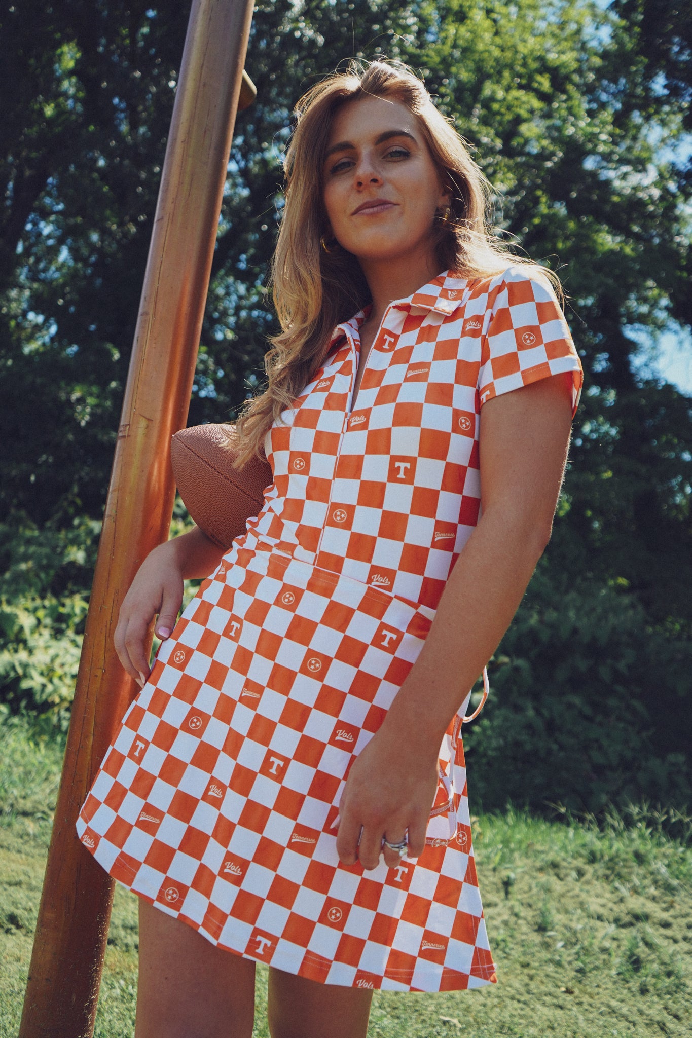 Official Tailgate Collection - Ivy Dress | Tennessee Check | Gameday College Football | State University | Women's size L | Floral Print Official Tailgate Collection - Ivy Dress | Tennessee Check | Gameday College Football | State University | Women's size L | Floral Print