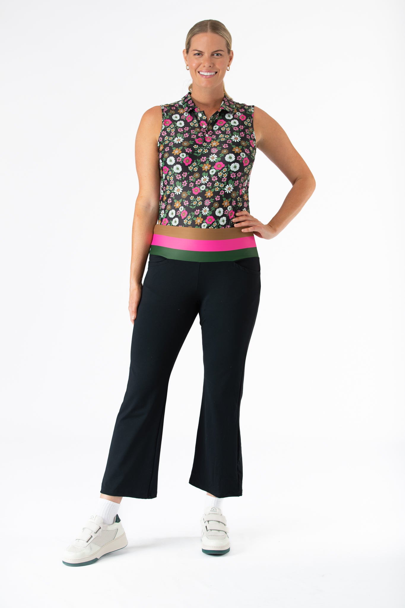 The Payton Pant - Black with Pink & Green Stripe - Smith and Quinn