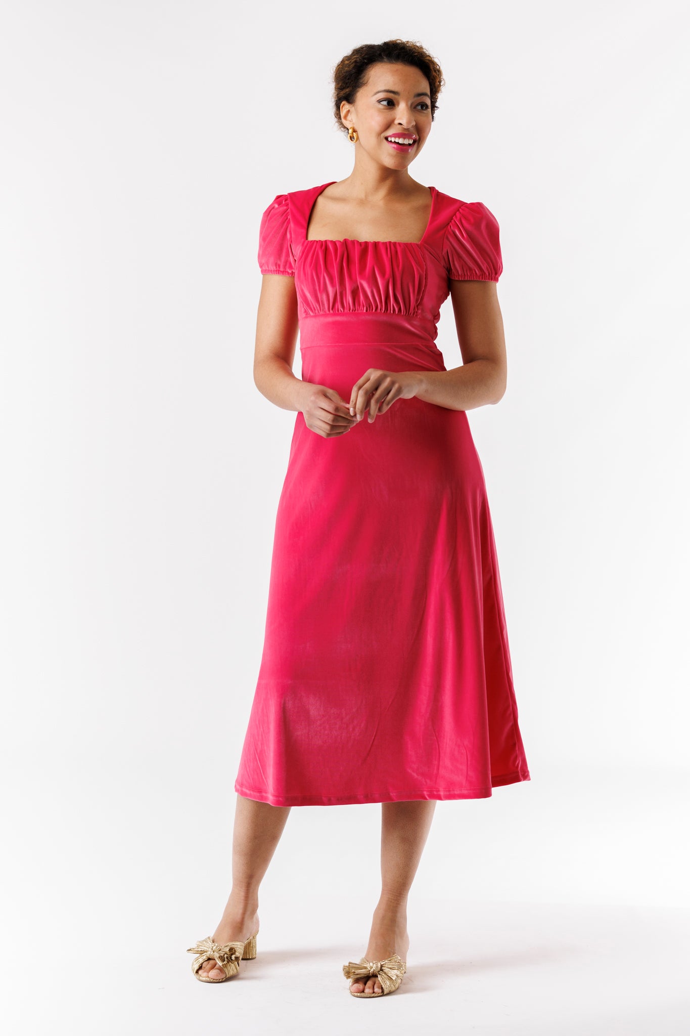 The Felicity Dress - Raspberry Velvet