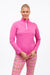 The Ava 1/4 Zip with Ruffle - Bright Pink