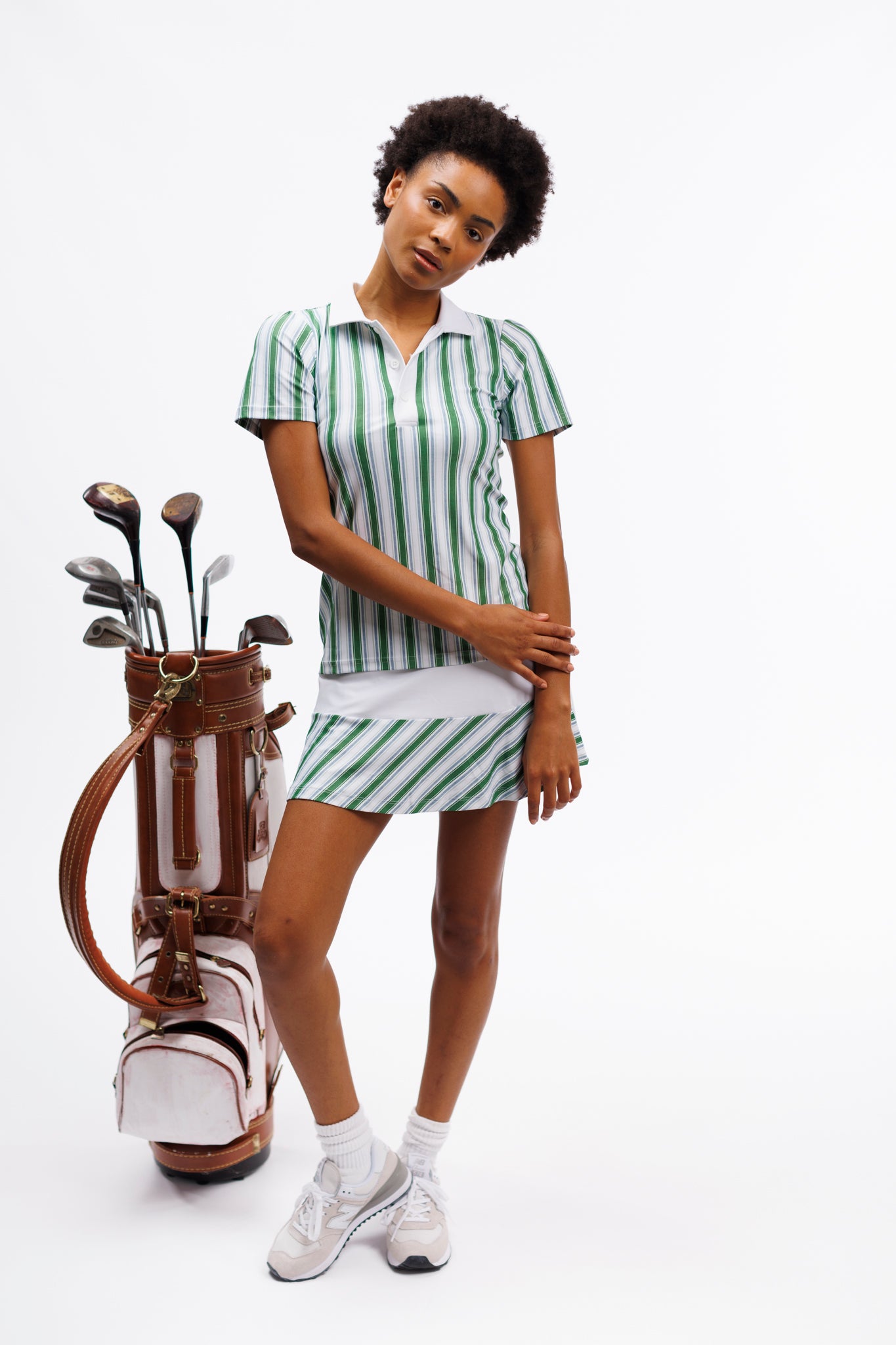 The Molly Skort - White with Field Greens