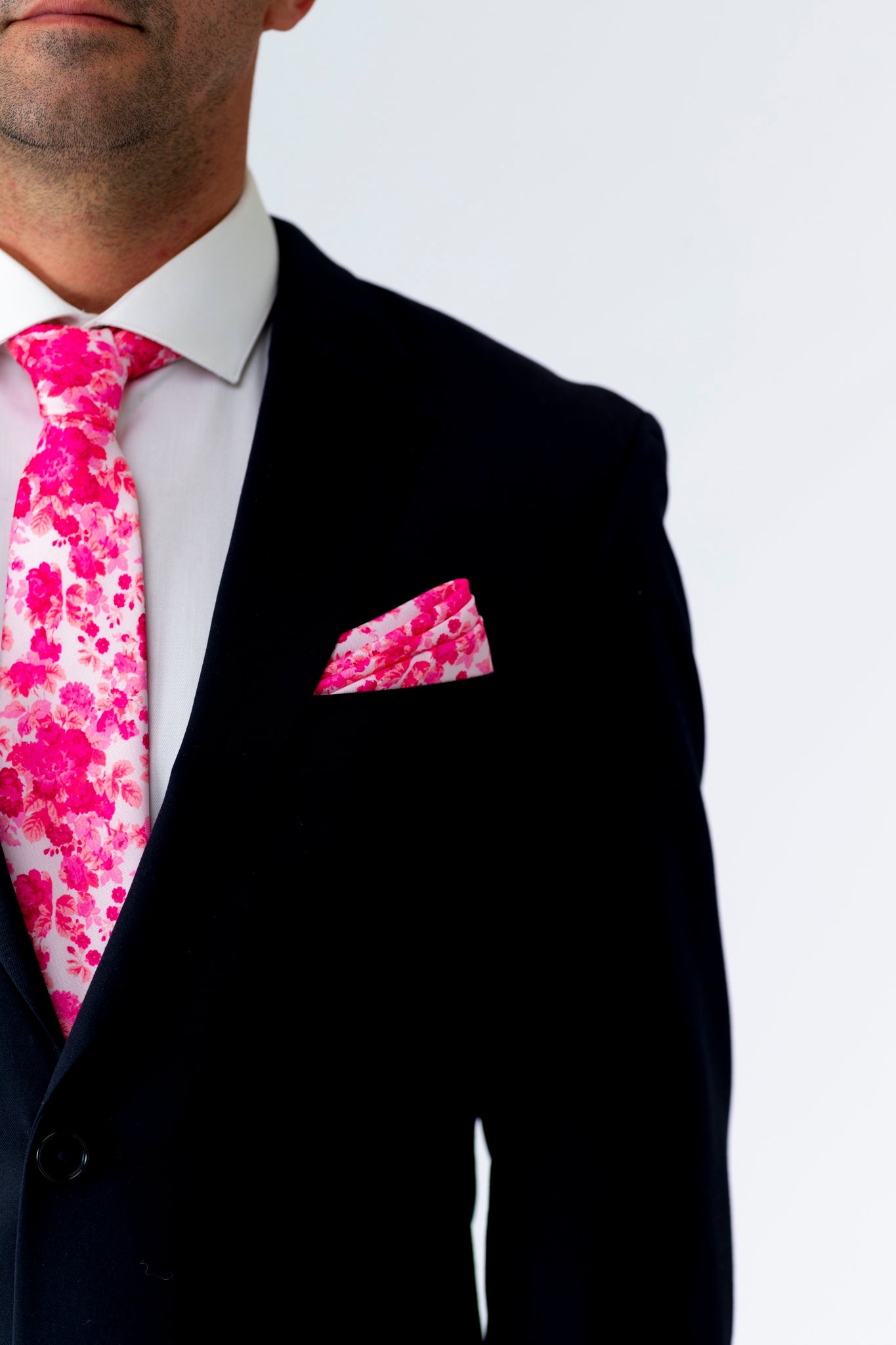 Black Raspberry Suit Black Suit Pink Shirt Red Tie