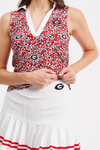 The Gwen Skort - White/Georgia Red