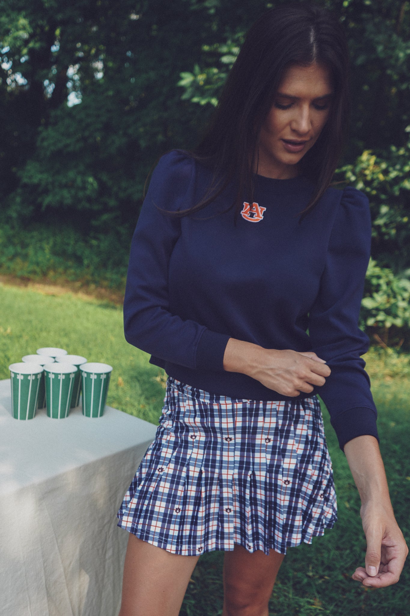 Tailgate Collection Peggy Sweatshirt - Navy with Auburn Orange