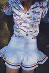 The Gwen Skort - White with LSU Gold/Purple
