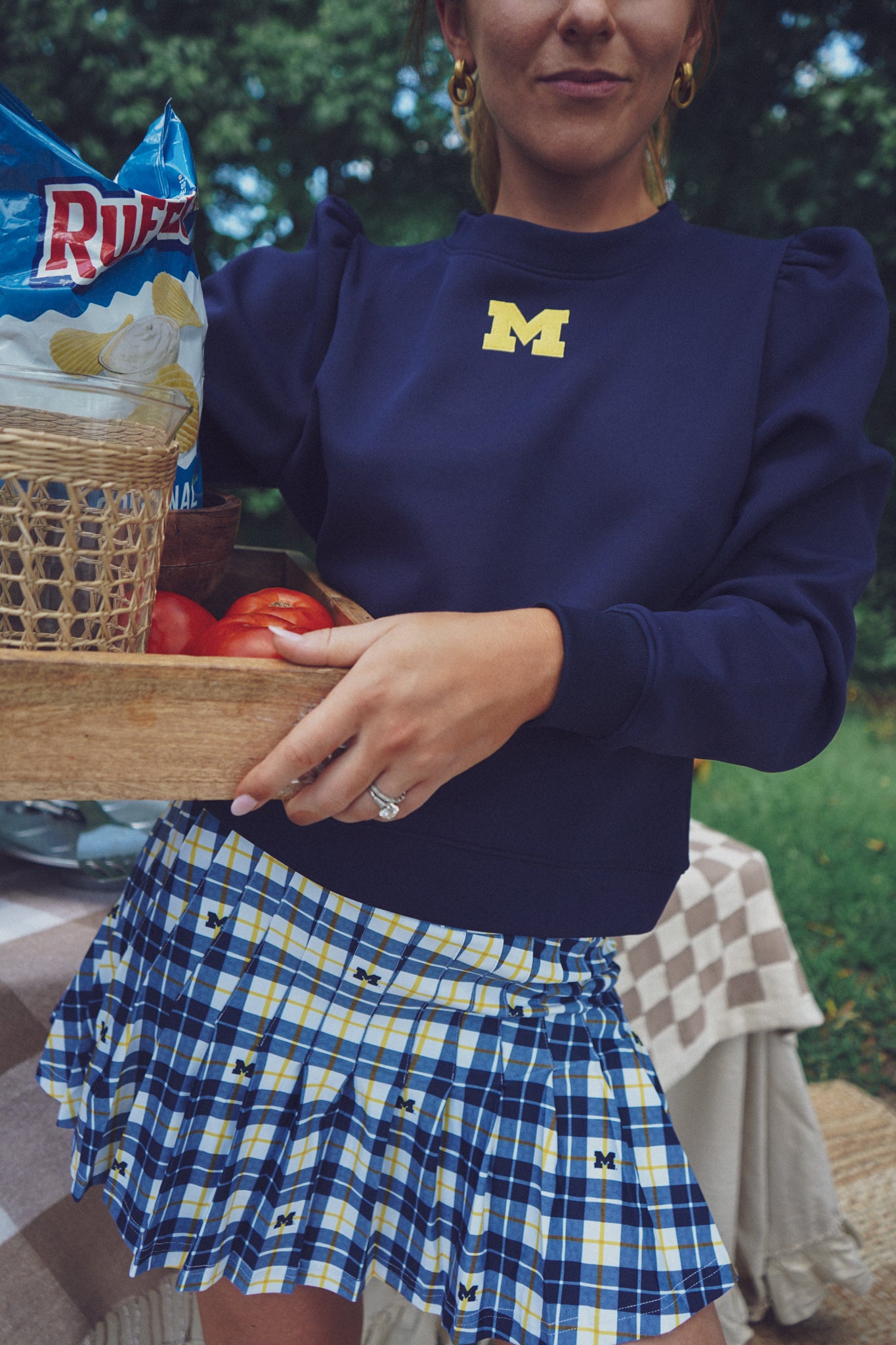 Tailgate Collection Gwen Skort - Wolverines Plaid