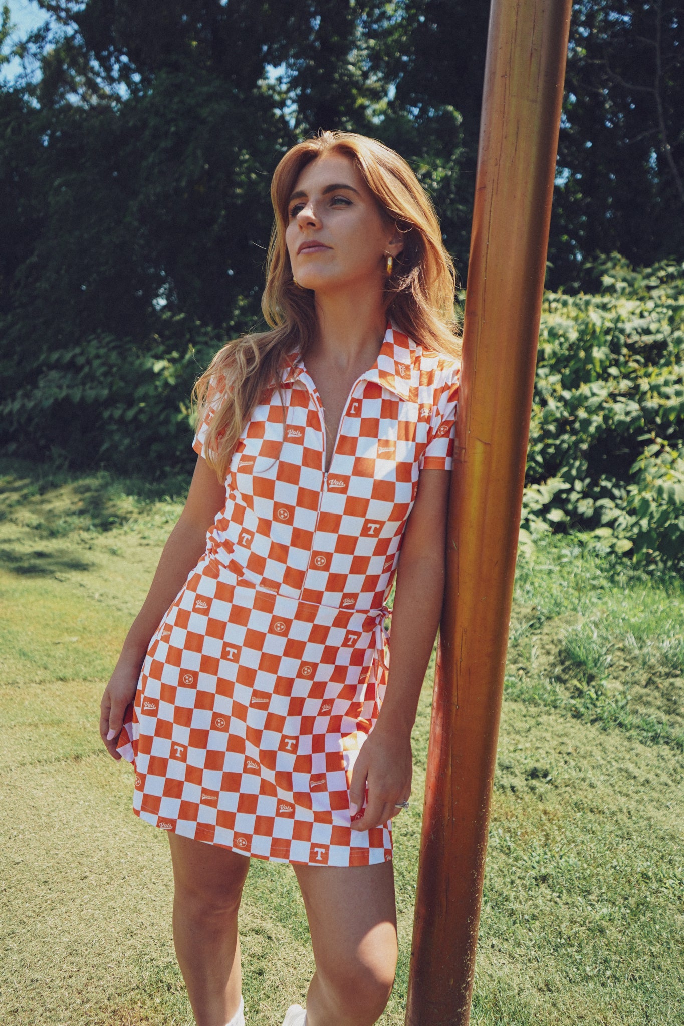 tennessee vols jersey dress Women's Colosseum Heathered Tennessee Orange Tennessee Volunteers Diary V-Neck T-Shirt Dress