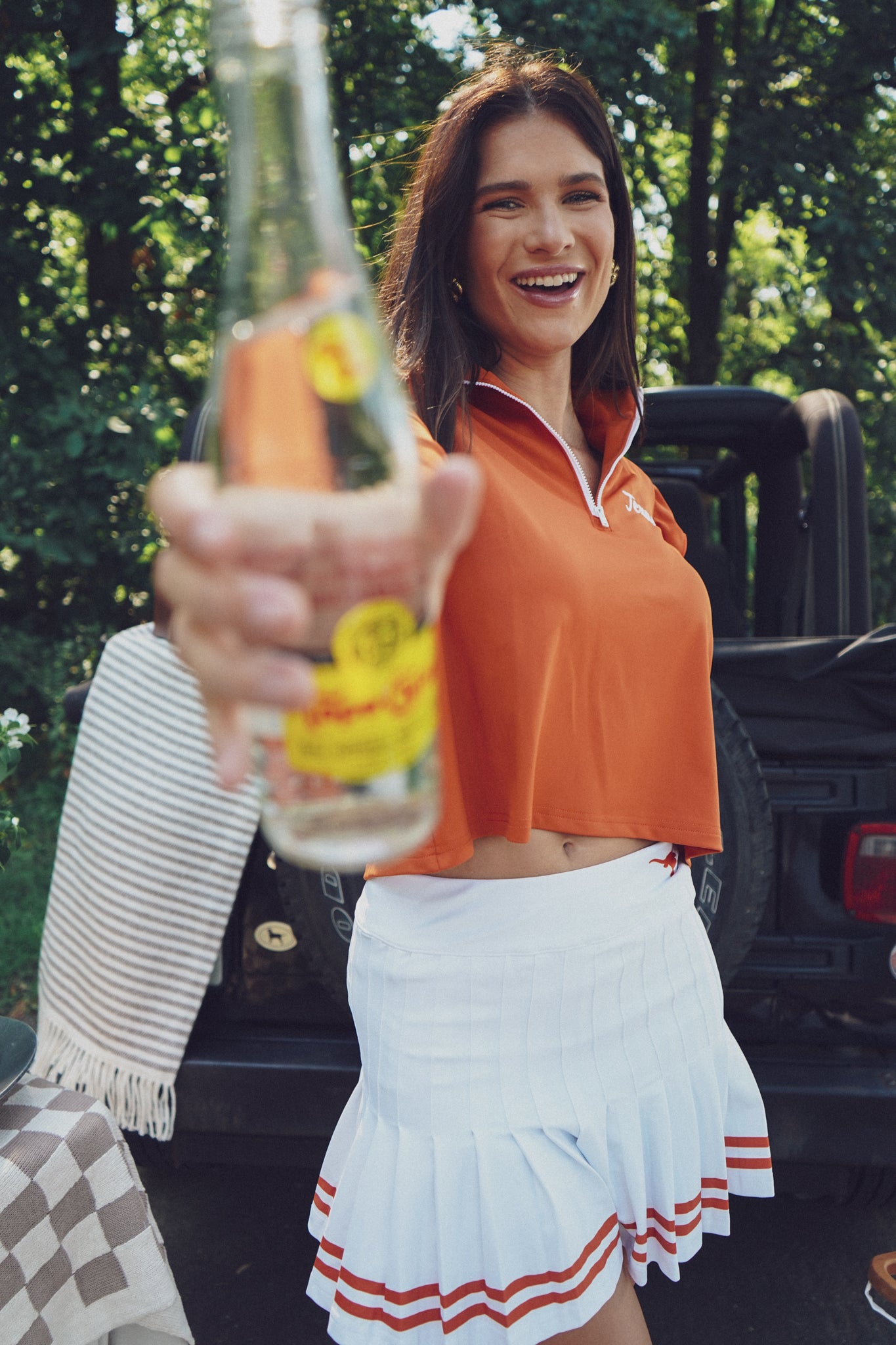 Tailgate Collection Gwen Skort - White with Texas Burnt Orange