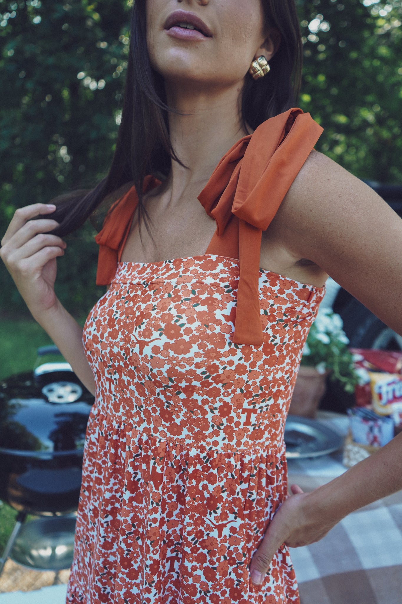 Tailgate Collection Sage Dress - Texas Micro Poppy