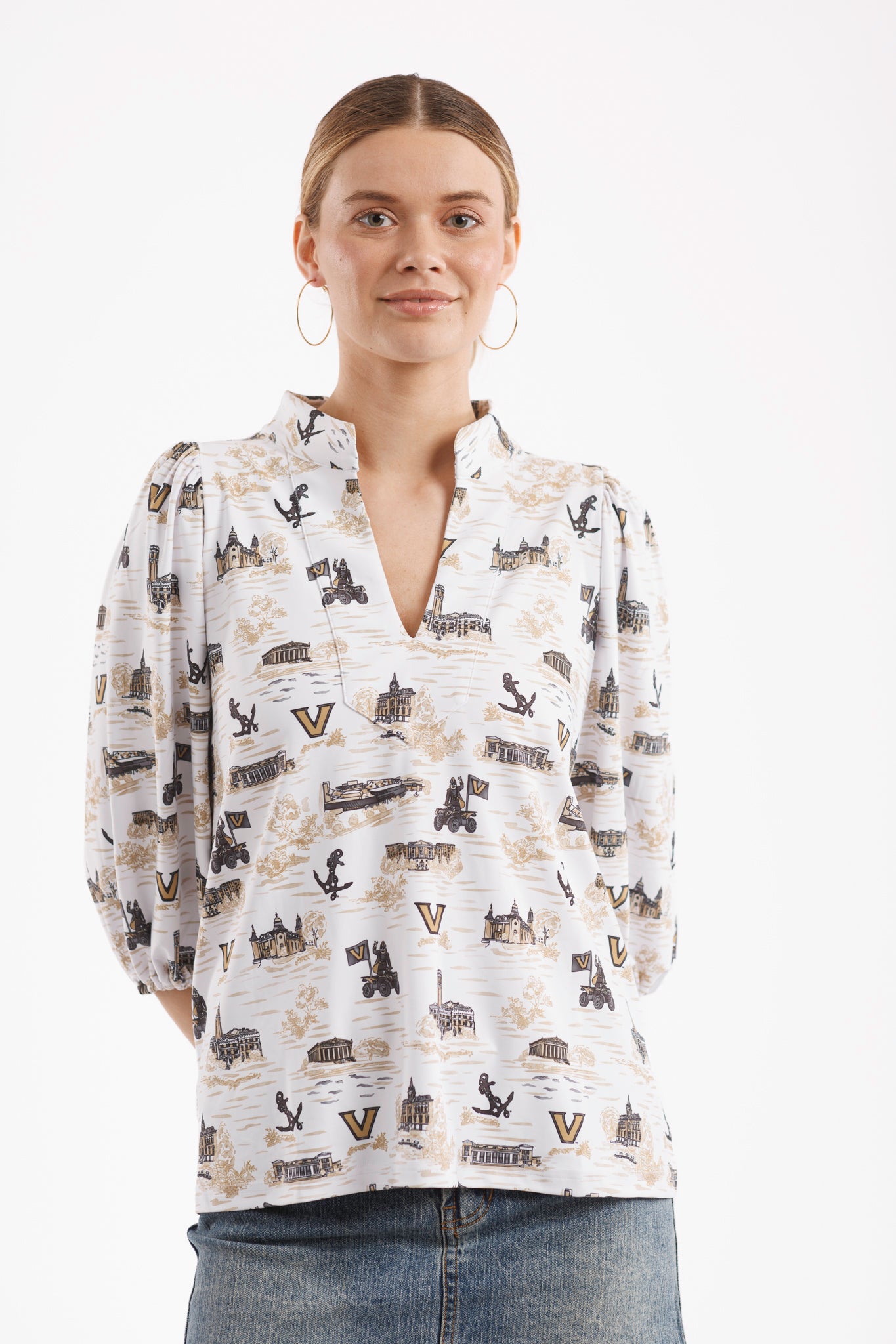 Tailgate Collection Eliza Top - Vanderbilt Toile