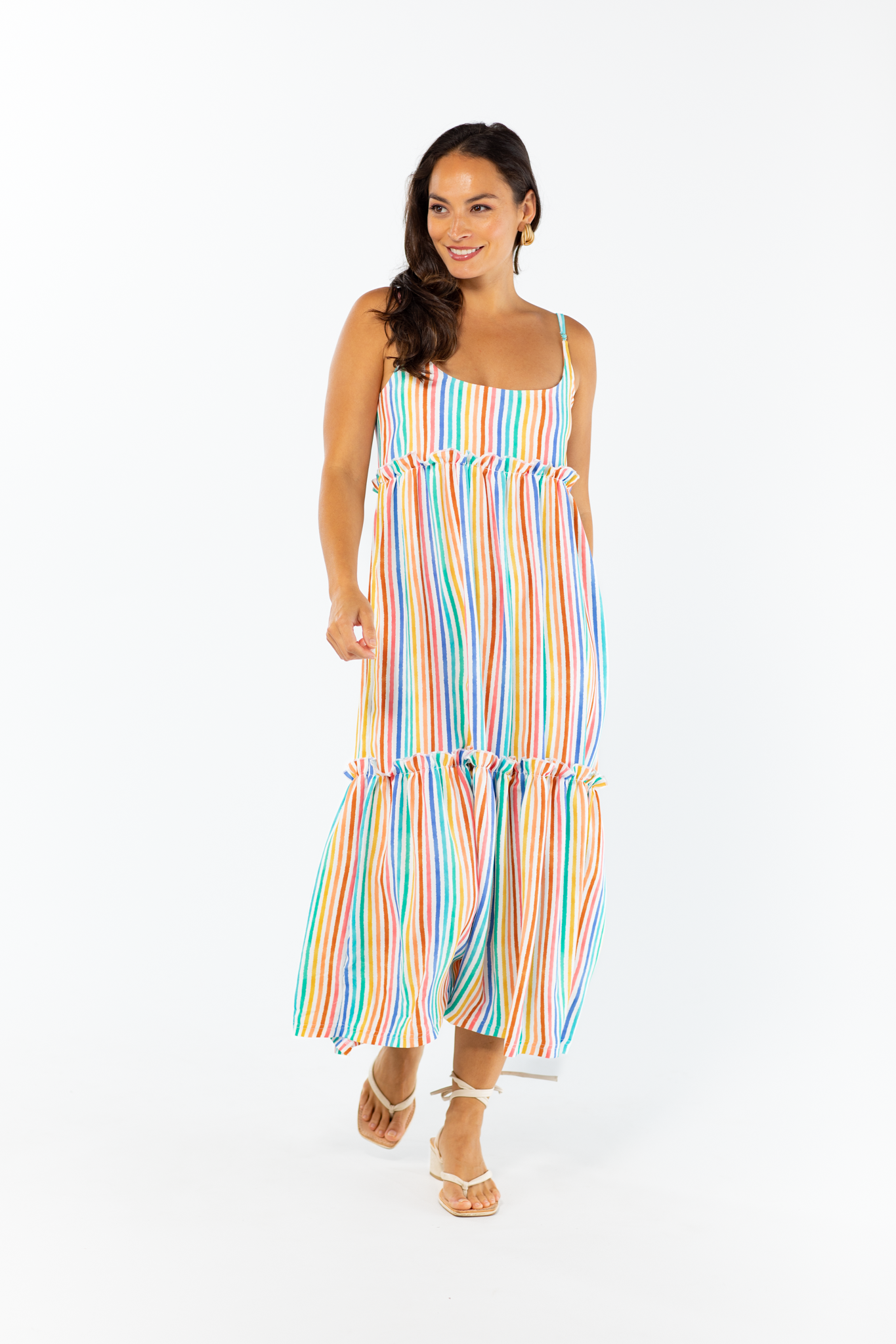 The Winnie Dress - Rainbow Stripe